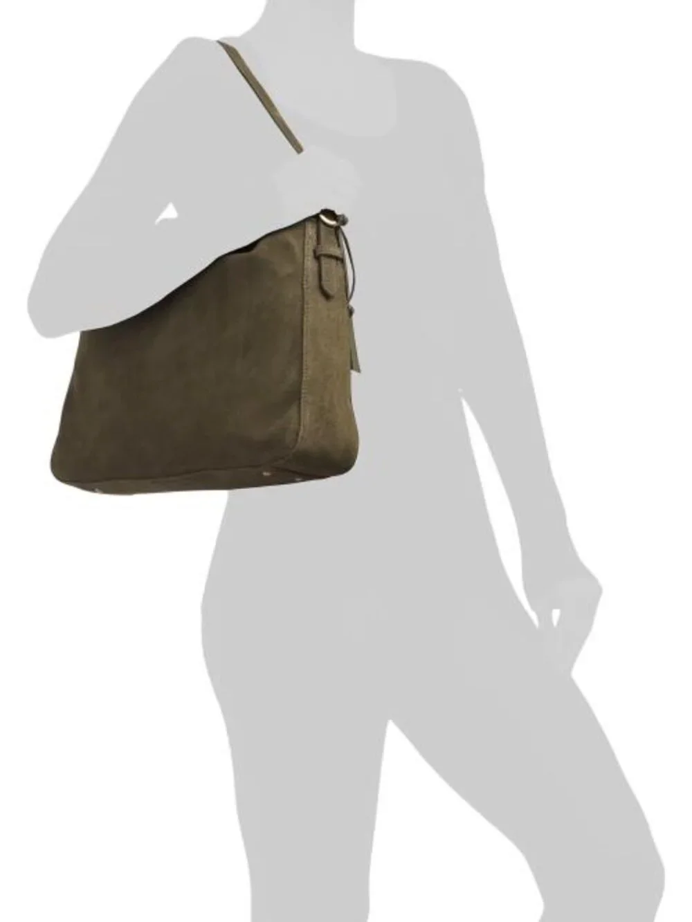 MADE IN INDIA Suede Flap Over Hobo